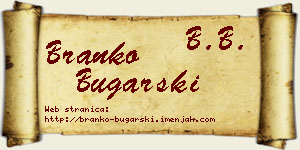 Branko Bugarski vizit kartica